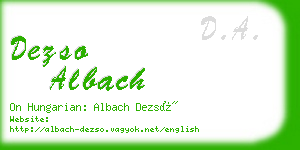 dezso albach business card